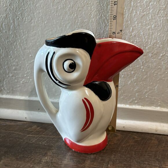 Rare Toucan Bird Pitcher Creamer Czechoslovakia Ditmar Urbach 9” Tall READ - Picture 9 of 10